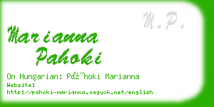marianna pahoki business card